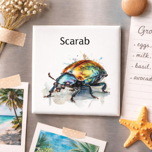 Aimant Coléoptère iridescent à l'aquarelle, sur mesure