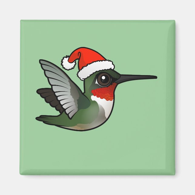 Aimant Colibri à gorge rubis de Noël (Devant)