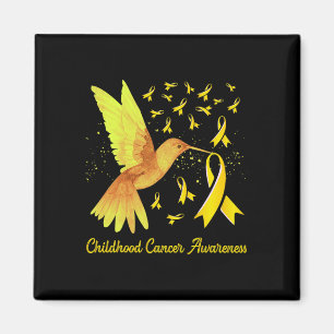 Aimant Colibri Jaune Or Enfance Sensibilisation au cancer