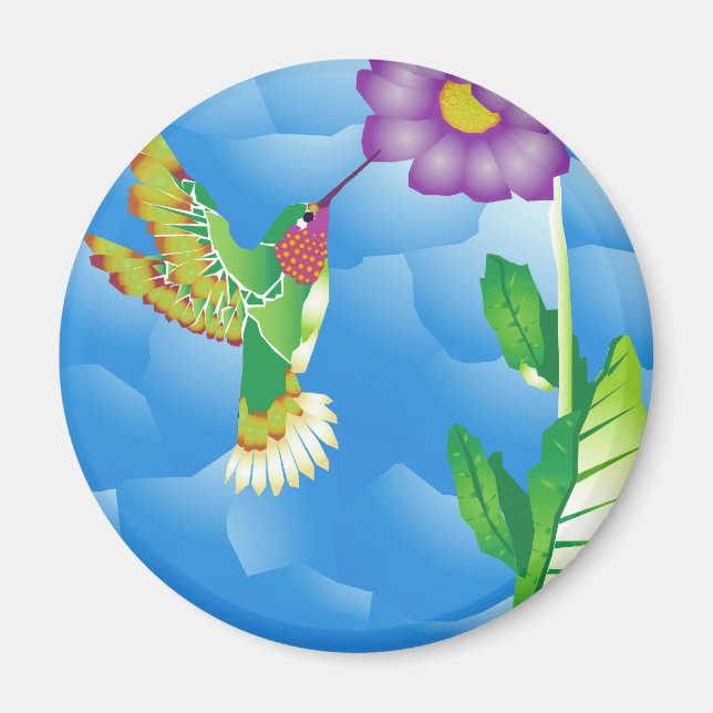 Aimant Colibri : Stylisé (Devant)