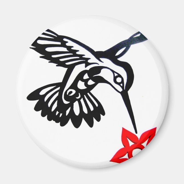 Aimant Colibris et fleurs (Devant)