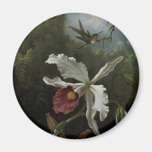 Aimant Colibris et Orchidée blanche de Martin J. Heade