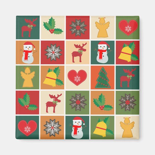 Aimant Collage de Noël (Devant)