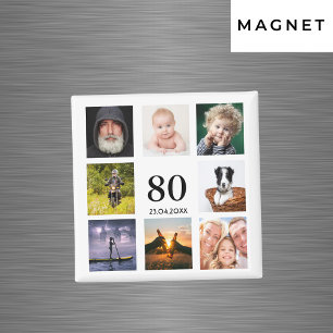 Aimant collage de photos pour les 80 ans d'un homme
