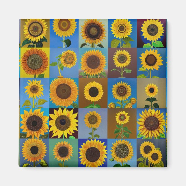 Aimant Collage des tournesols (Devant)