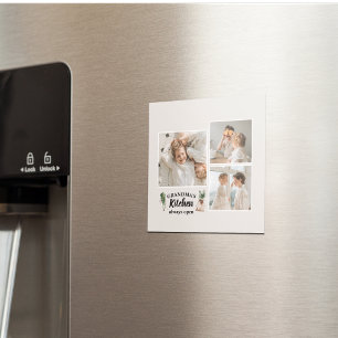 Aimant Collage Photo & Grand-Mère Cuisine Toujours Ouvert