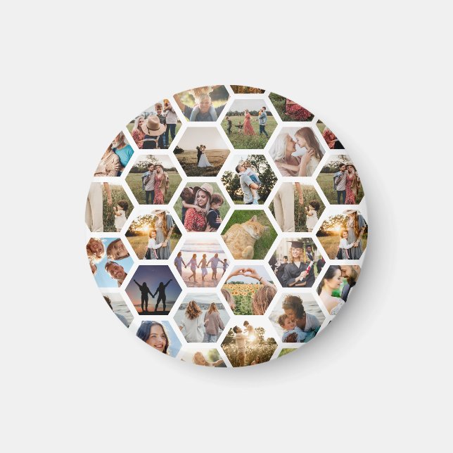 Aimant Collage photo Motif Hexagon géométrique (Devant)
