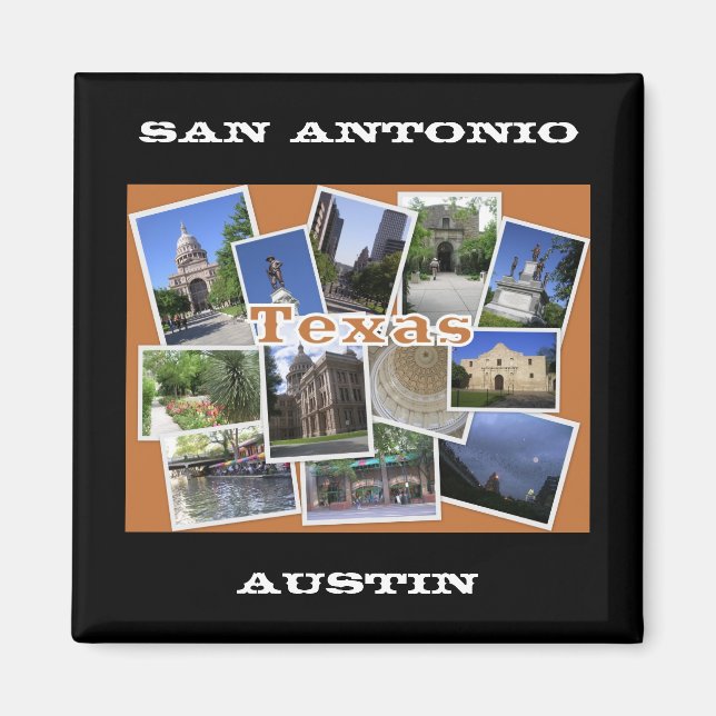 Aimant Collage San Antonio/Austin Texas (Devant)