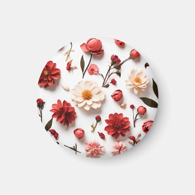 Aimant Collection de fleurs printanières (Devant)