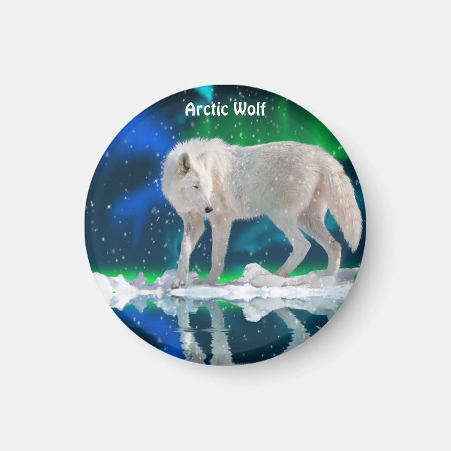 Aimant Collection de loups et d'Aurora de l'Arctique (Devant)