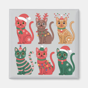 Aimant collection de six chats