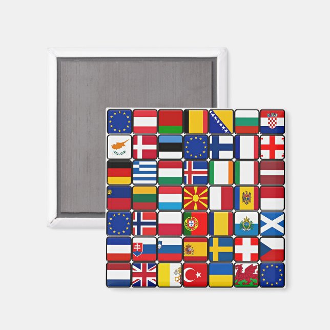 Aimant Collection internationale de drapeaux, drapeaux du (Recto/Verso)