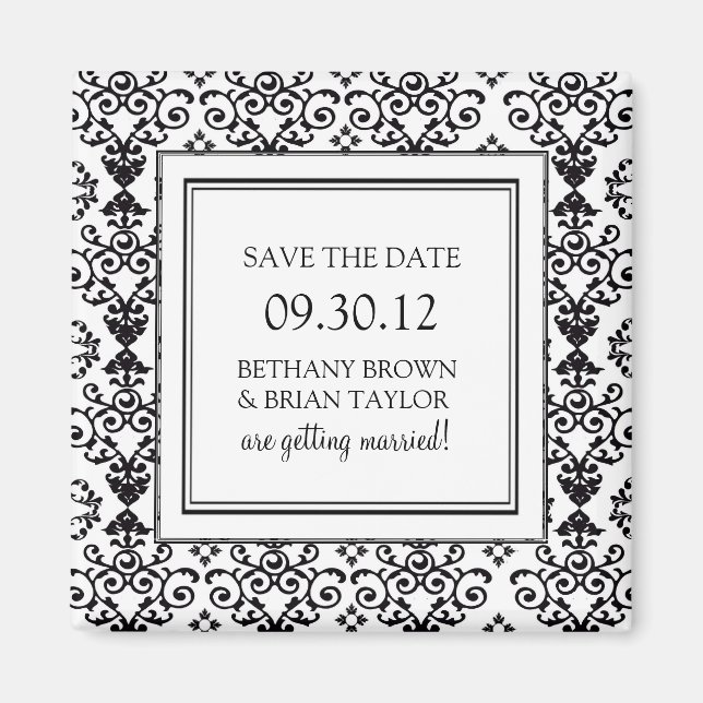 Aimant Collection noire et blanche Enregistrer l'aimant d (Devant)