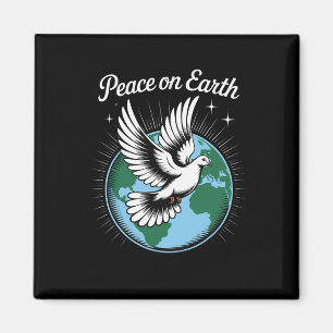 Aimant Colombe et globe de la foi de Noël Paix sur Terre 