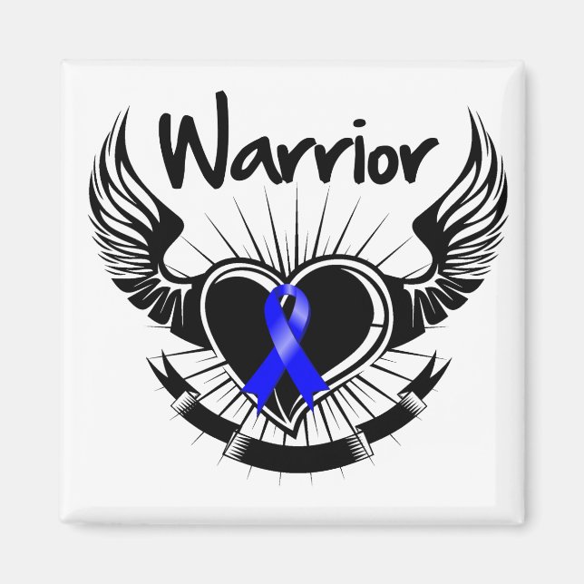 Aimant Colon Cancer Guerrier Ailes de combat (Devant)
