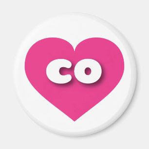 Aimant Colorado coeur rose chaud - J'aime le co