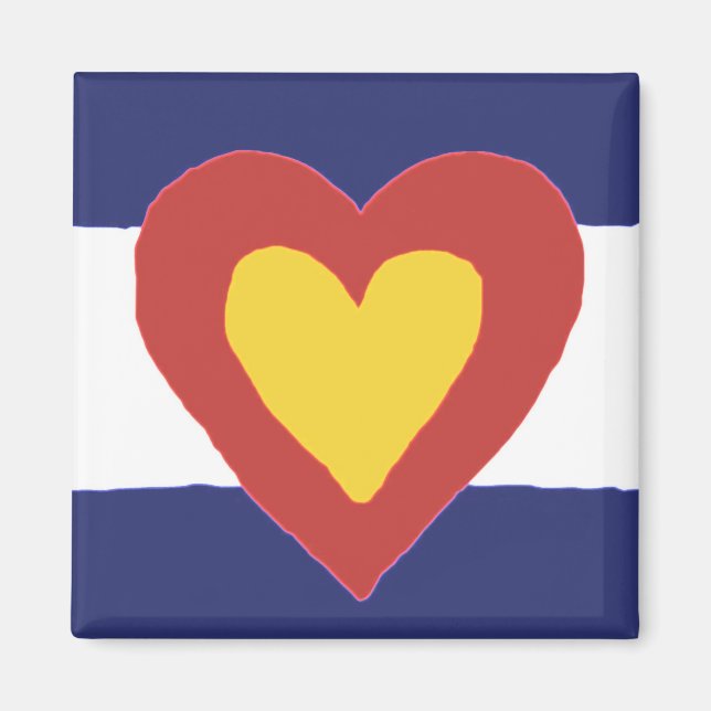 Aimant Colorado Drapeau magnétique du coeur (Devant)