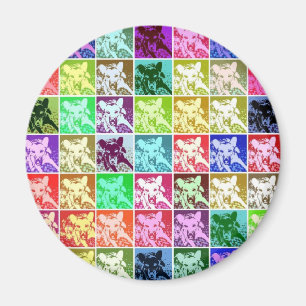 Aimant Coloré Allemand Berger Chien Pop Art Round