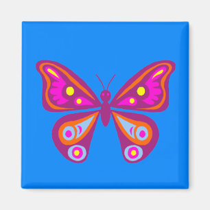 Aimant coloré de carré de papillon