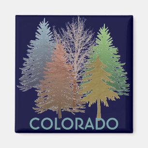 Aimant coloré de souvenir d'arbres du Colorado