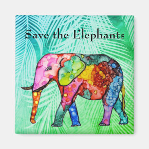 Aimant Coloré Sauvez l'aimant des éléphants