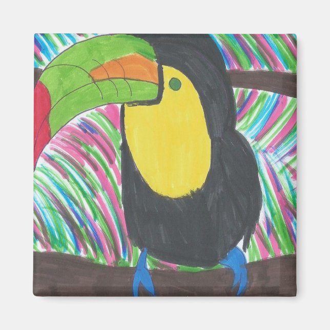 Aimant Coloré Tropical Toucan (Devant)