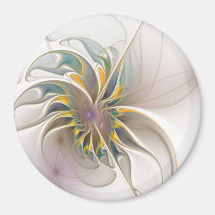 Aimant Colorful fractal ornament. Flower art