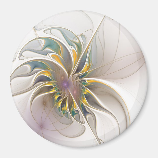 Aimant Colorful fractal ornament. Flower art (Devant)