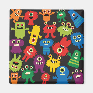 Aimant Colorful Fun Monsters Créatures Motif