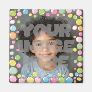 Aimant Colorful Fun Pastel Bubble Frame Bordure pour Phot