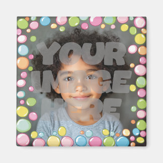 Aimant Colorful Fun Pastel Bubble Frame Bordure pour Phot
