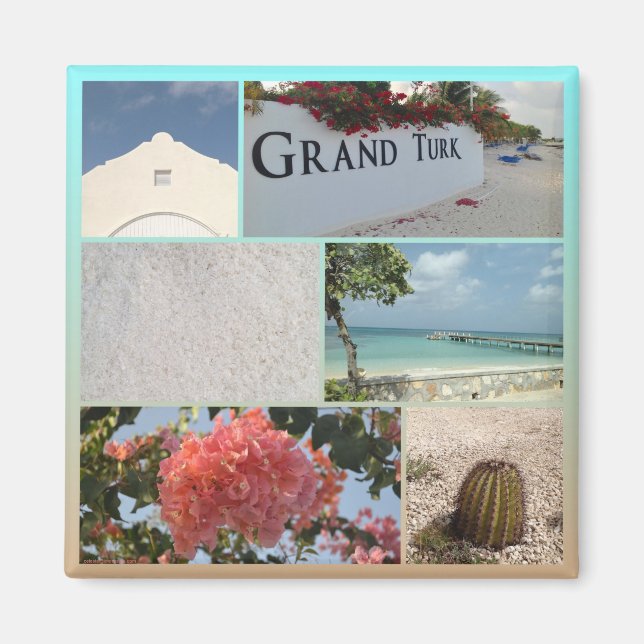 Aimant Colorful Grand Turk Photo Collage (Devant)
