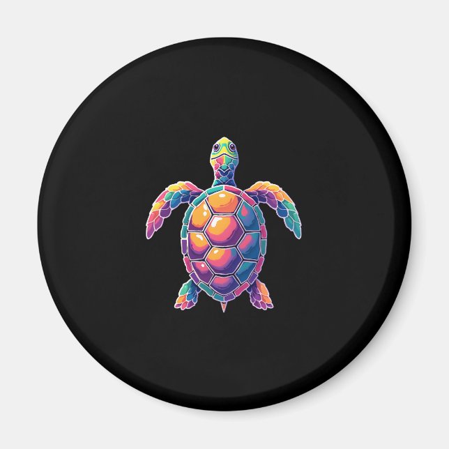 Aimant Colorful Splash Eastern Box Turtle (2) (Devant)