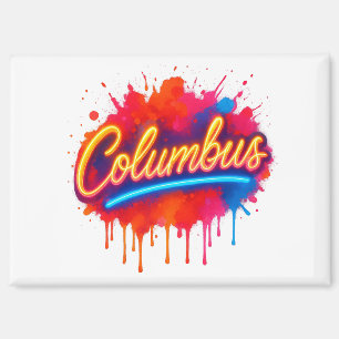 Aimant Columbus Neon Street Art Splash