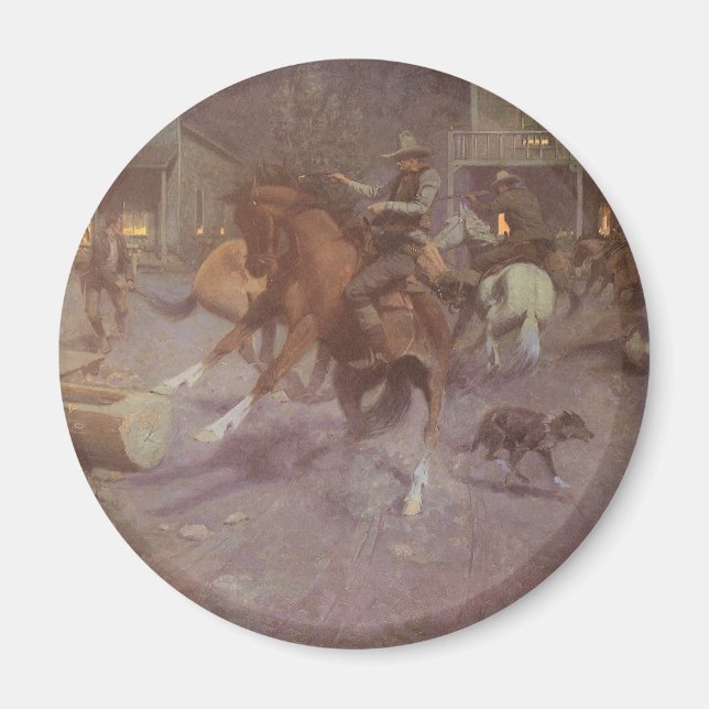 Aimant Combat au Roundup Saloon par Bill Gollings (Devant)