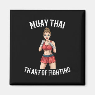 Aimant Combattante féminine de Muay Thai - Boxe thaïlanda