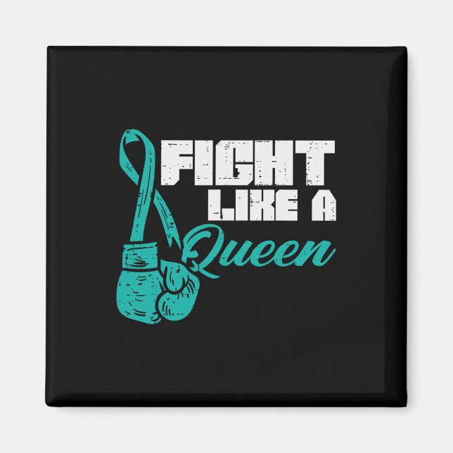 Aimant Combattre Comme La Reine Turquoise Gants de boxe C (Devant)