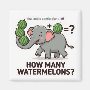 Aimant Combien de pastèques? Jeu de maths de l'éléphant