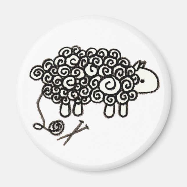 Aimant Comment Knitters voir l'aimant des moutons (Devant)