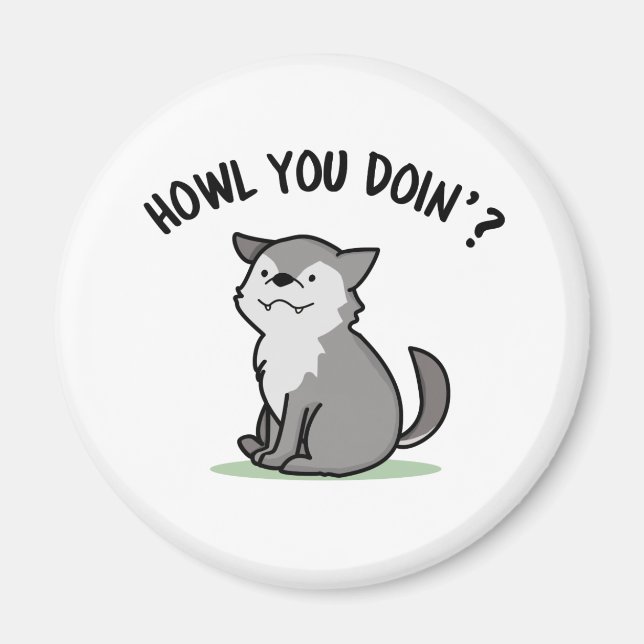 Aimant Comment tu fais Funny Baby Wolf Pun (Devant)