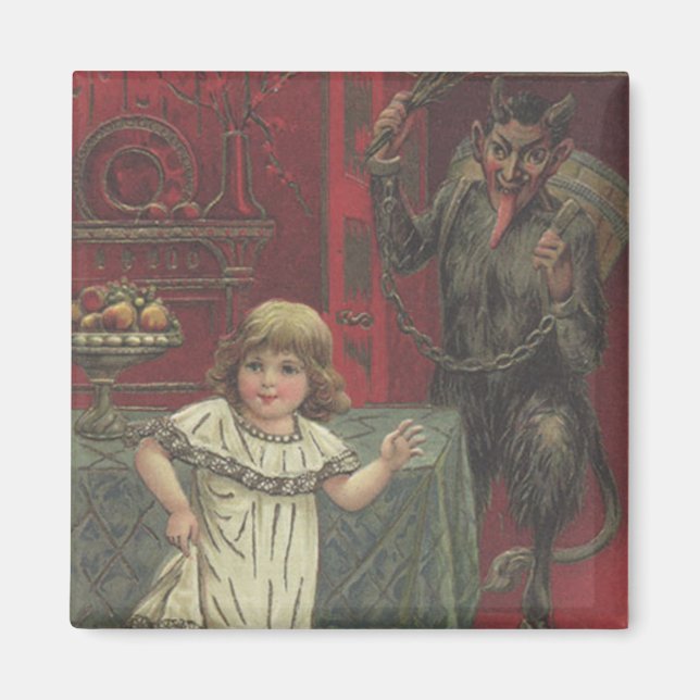 Aimant Commutateur de salle à manger Red Krampus Girl (Devant)