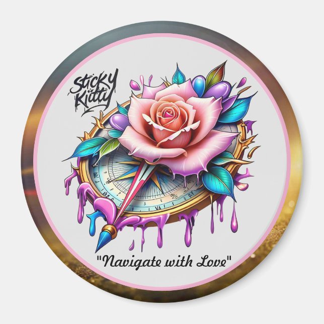 Aimant "Compass Rose : un symbole d'amour et de liss" (Devant)