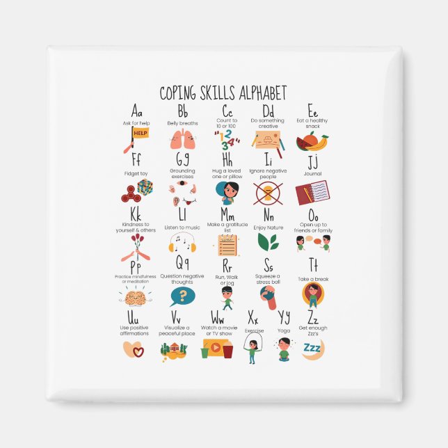 Aimant Compétences d'adaptation Alphabet Conseiller scola (Devant)