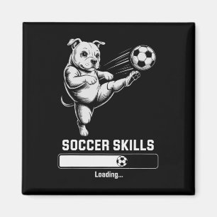 Aimant Compétences de pug de football mignon Chargement C