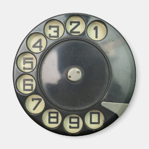 Aimant composez disque vintage de numéro de téléphone 