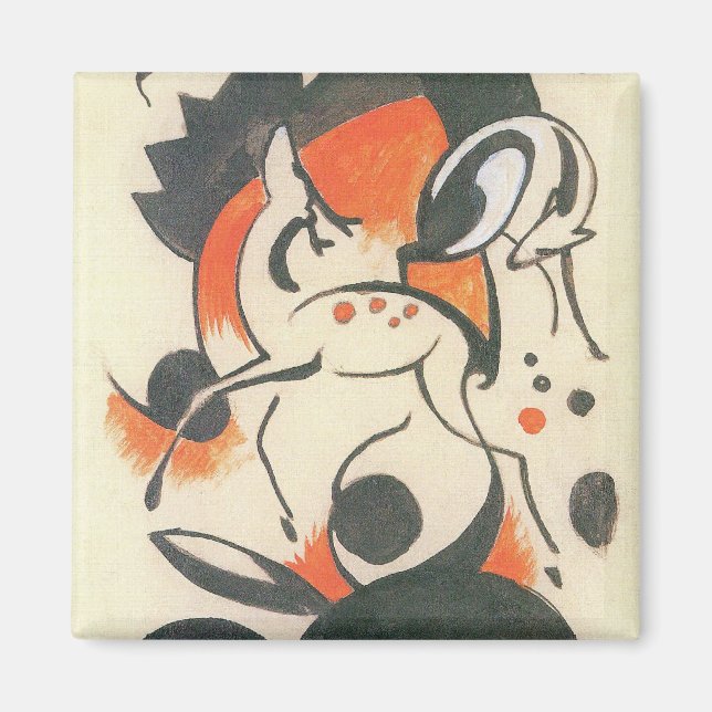 Aimant Composition avec deux cerfs par Franz Marc (Devant)