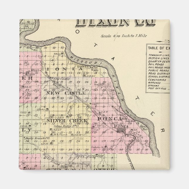 Aimant Comté de Dixon, Nebraska (Devant)