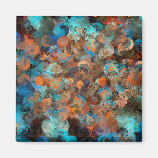 Aimant Conception Abstraite Colorée, Blues Et Cercles Bro