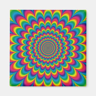 Aimant Conception abstraite de l'arc-en-ciel psychédéliqu
