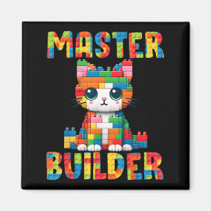Aimant Conception de chat mignon Maître Constructeur Joue